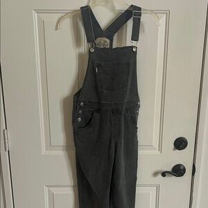Levis Charcoal Denim Overalls Youth Girls size 14 Silvertab vintage label